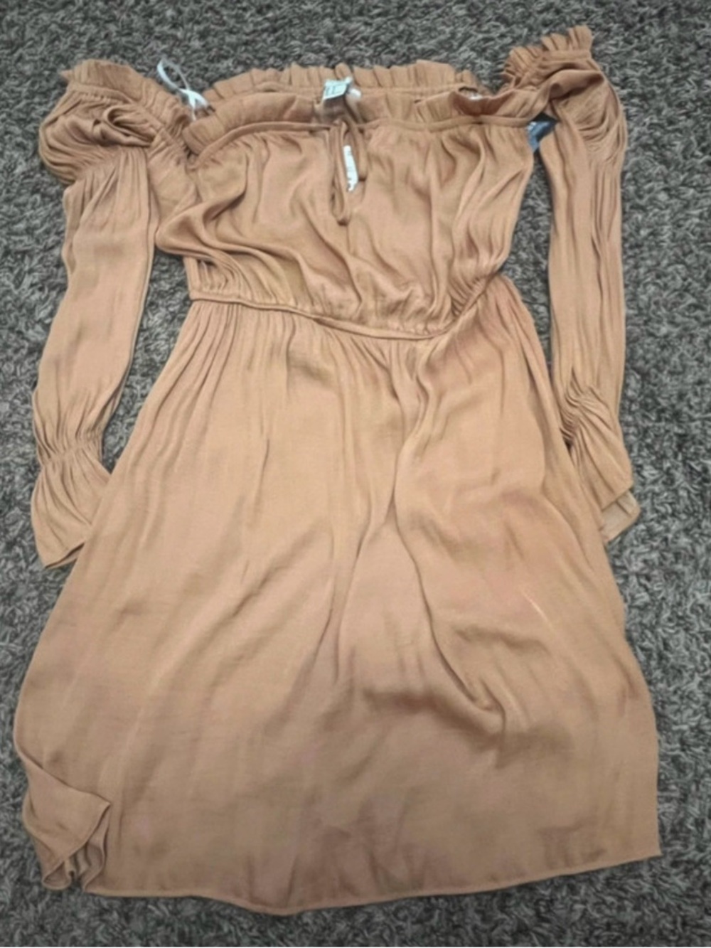 Women’s Off-Shoulder bohemian Tan Dress